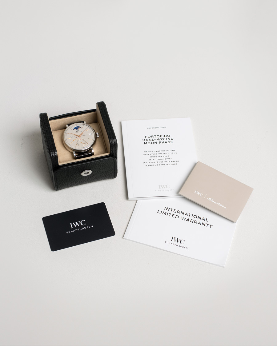 Mies | IWC Pre-Owned Portofino Moon Phase IW516401 Steel White | IWC Pre-Owned | Portofino Moon Phase IW516401 Steel White