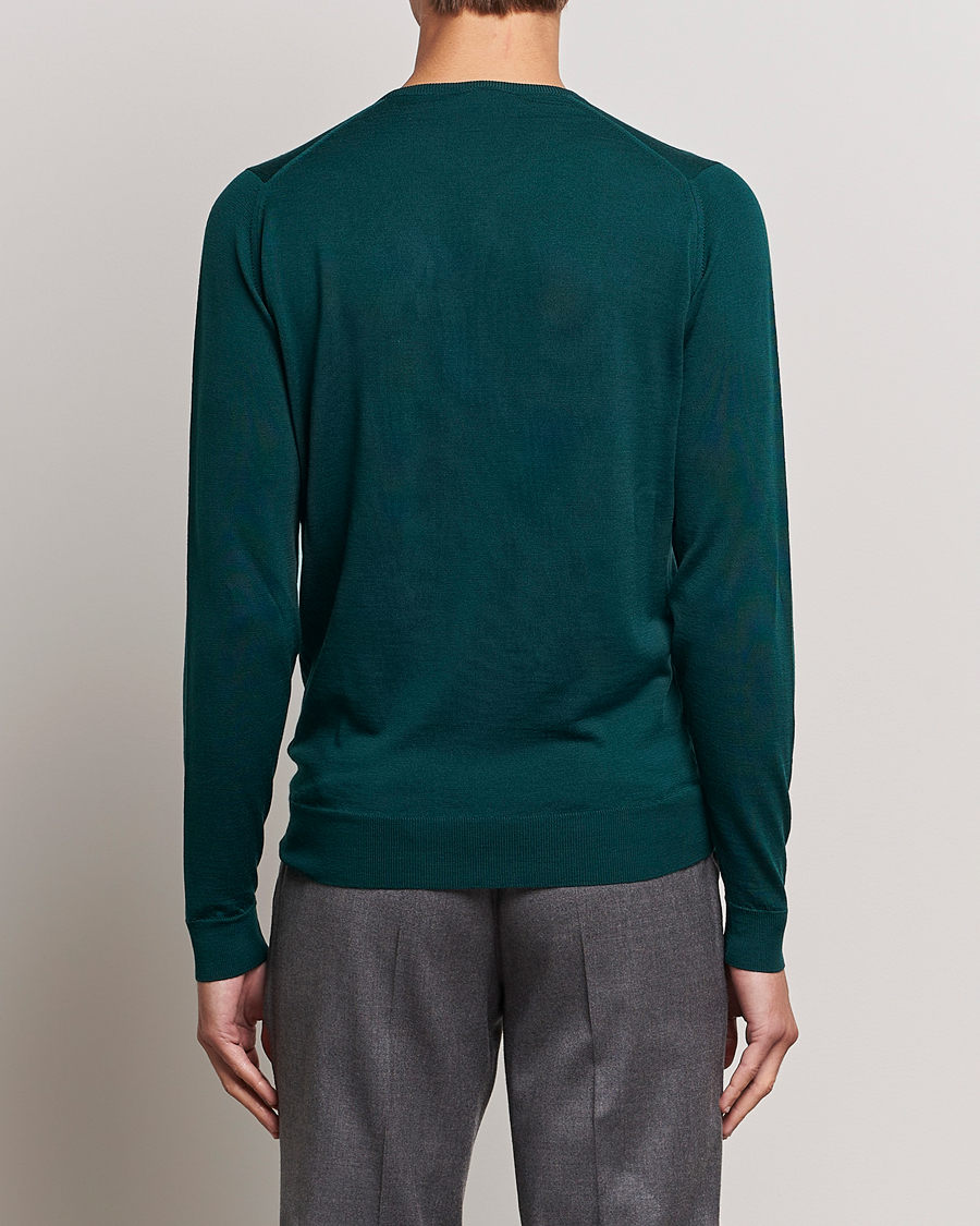 Mies | Puserot | John Smedley | Lundy Extra Fine Merino Crew Neck Pine Green