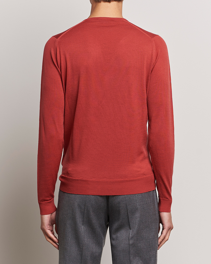 Mies | Puserot | John Smedley | Lundy Extra Fine Merino Crew Neck Redwood