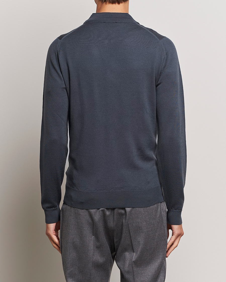 Mies | Puserot | John Smedley | Maclean Extra Fine Merin Full Zip Slate Grey