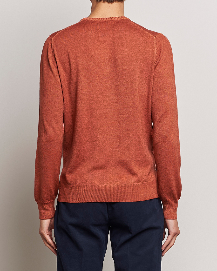 Mies | Puserot | Gran Sasso | Vintage Merino Fashion Fit Crew Neck Pullover Rust