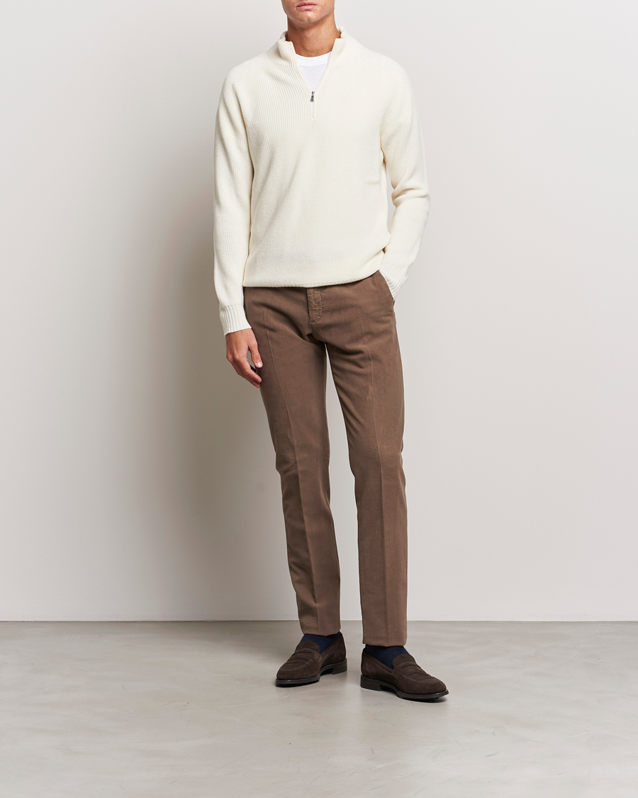 Mies | Puserot | Gran Sasso | Rainwool Half Zip White