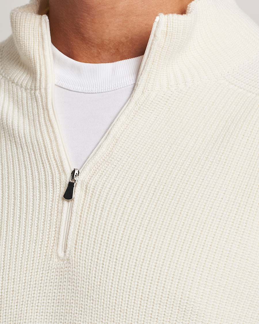 Mies | Puserot | Gran Sasso | Rainwool Half Zip White