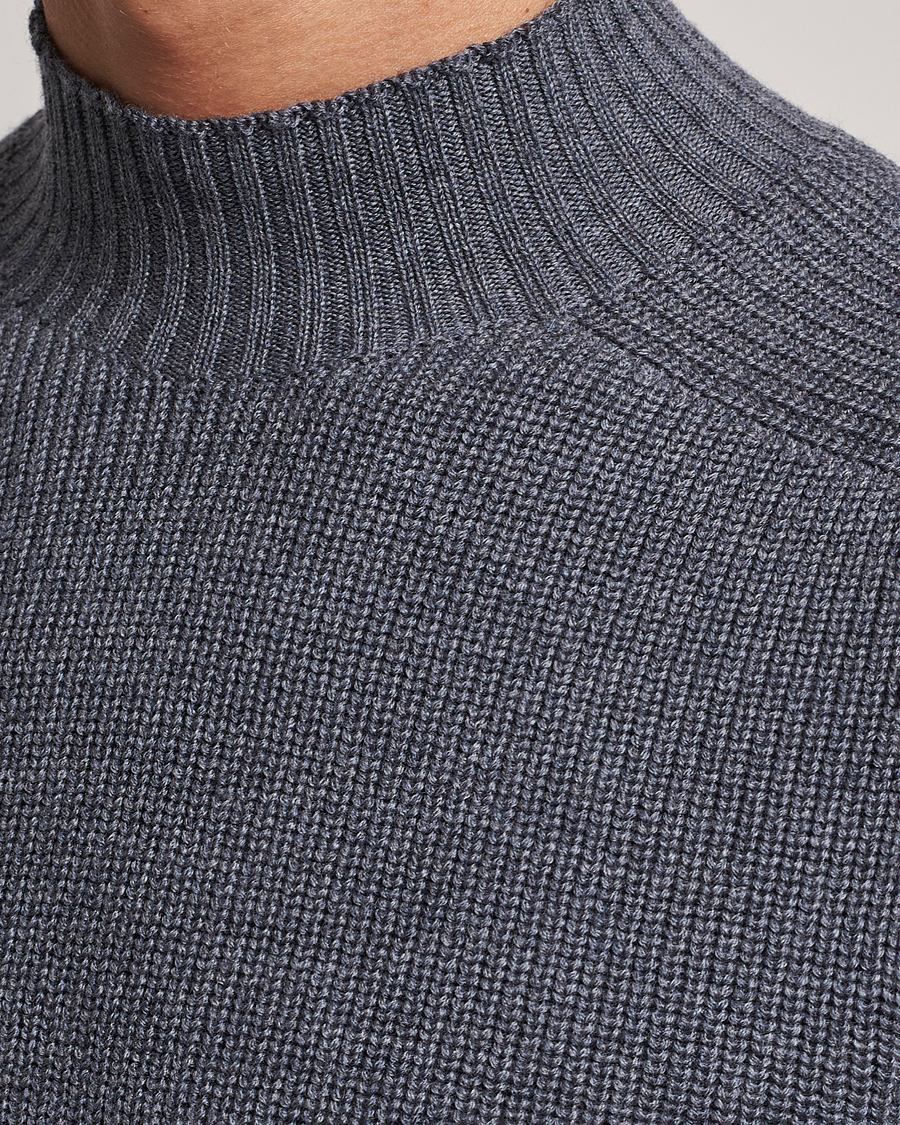 Mies | Puserot | Gran Sasso | Rainwool Mock Neck Grey Melange