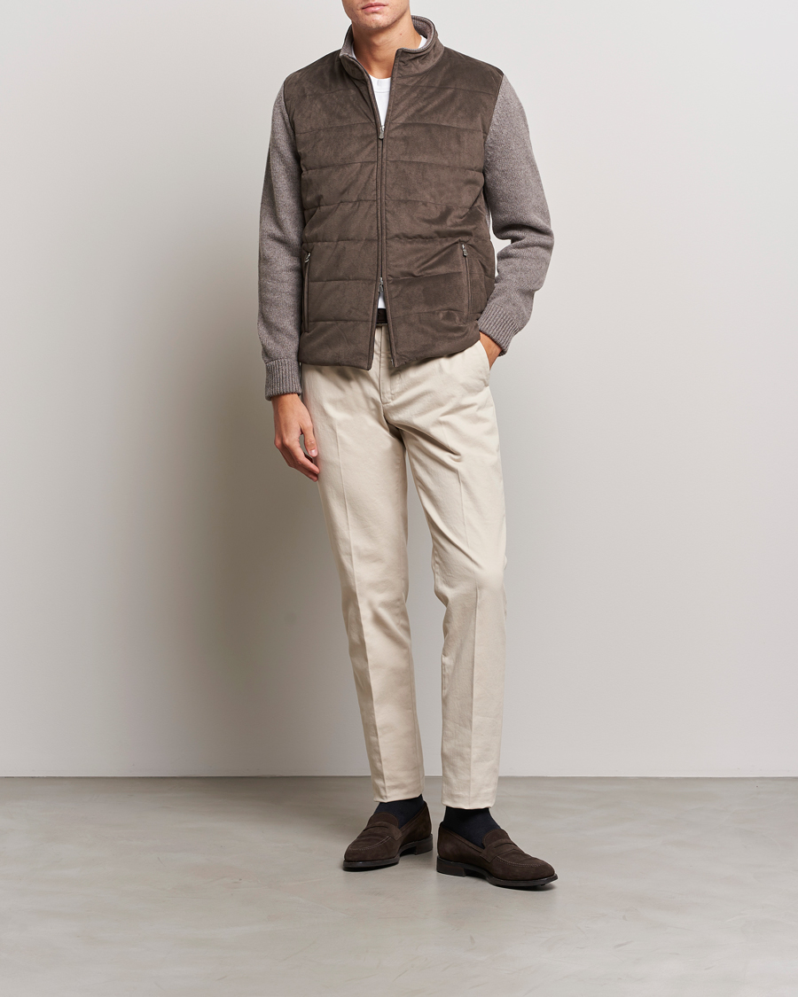 Mies | Puserot | Gran Sasso | Wool/Alcantara Full Zip Grey