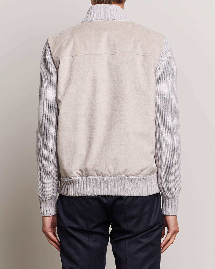 Mies | Takit | Gran Sasso | Wool/Alcantara Padded Full Zip Sand/Creme