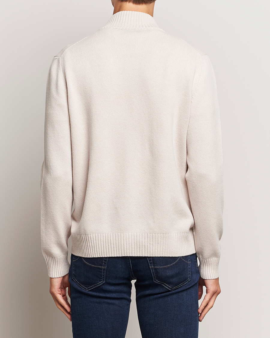 Mies | Puserot | Gran Sasso | Wool/Cashmere Full Zip Creme