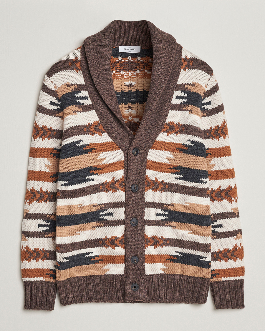 Mies | Gran Sasso | Gran Sasso | Aspen Heavy Knitted Wool Cardigan Multi