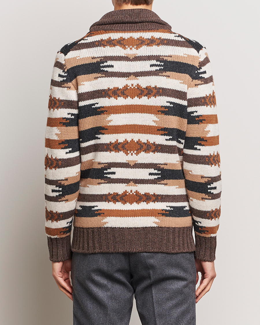 Mies | Puserot | Gran Sasso | Aspen Heavy Knitted Wool Cardigan Multi
