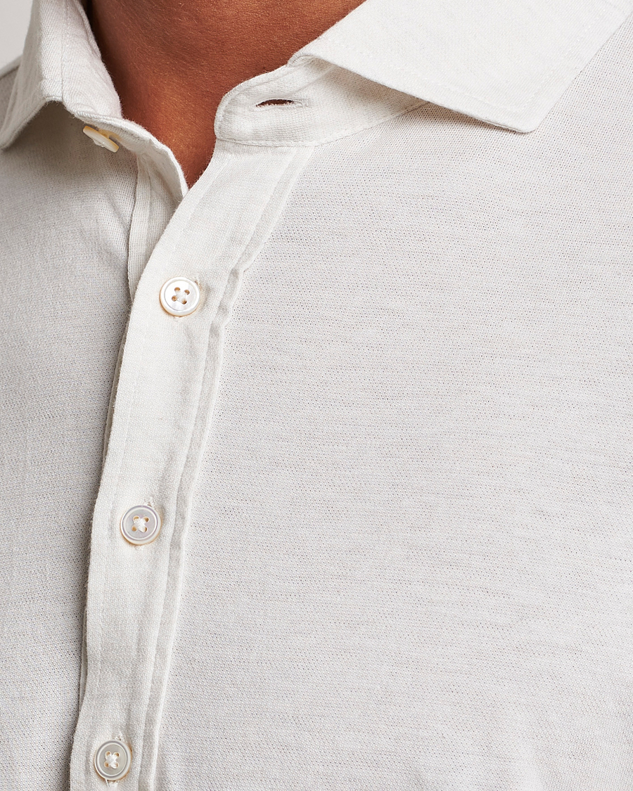 Mies | Kauluspaidat | Gran Sasso | Brushed Cotton Popover Shirt Cream