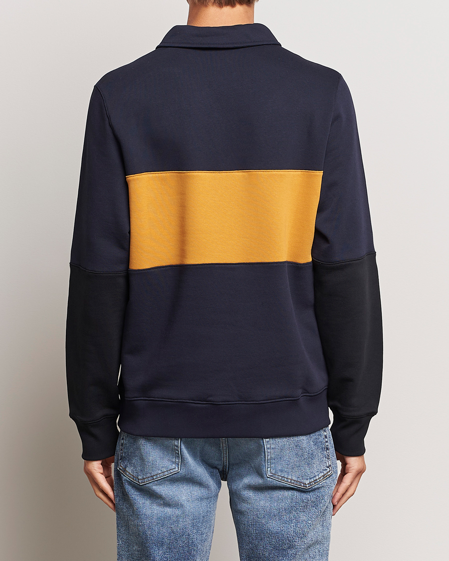Mies | Puserot | PS Paul Smith | Organic Cotton Zebra Colorblocked Rugger Navy/Yellow