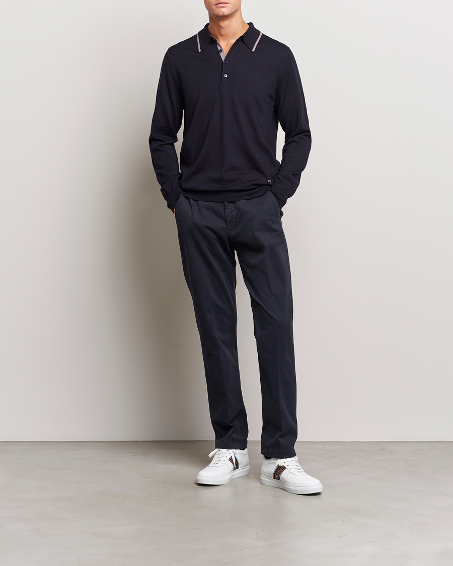 Mies | Puserot | PS Paul Smith | Merino Wool Knitted Polo Navy