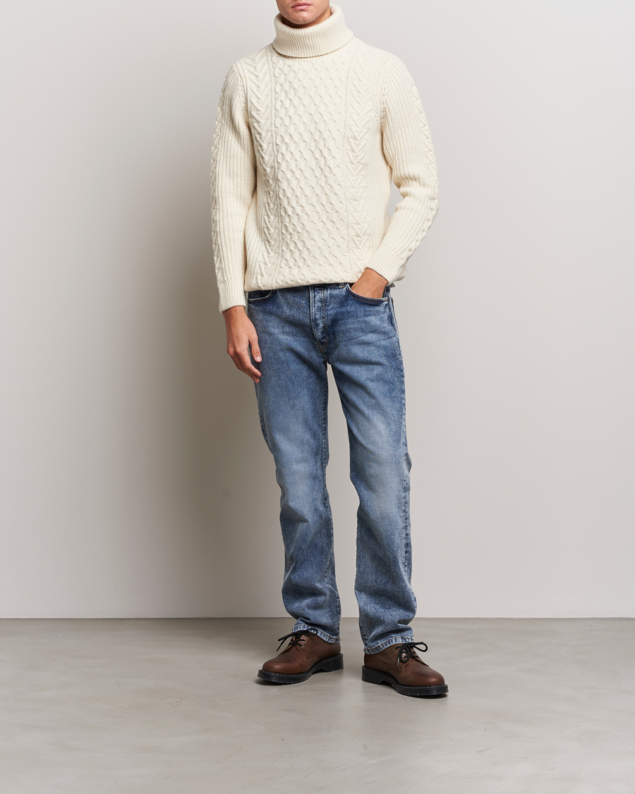 Mies | Puserot | Armor-lux | Pull Col Montant Wool Polo Nature