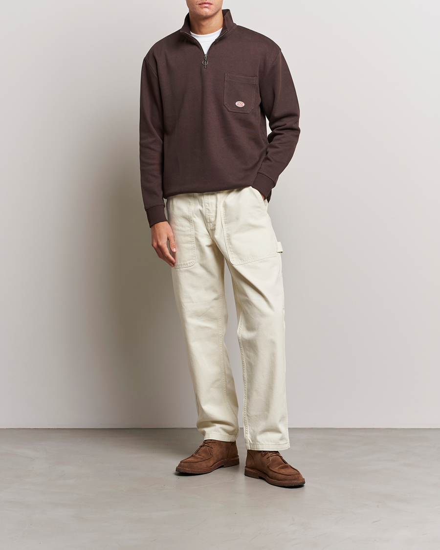 Mies | Puserot | Armor-lux | Camioneur Cotton Half Zip Brown