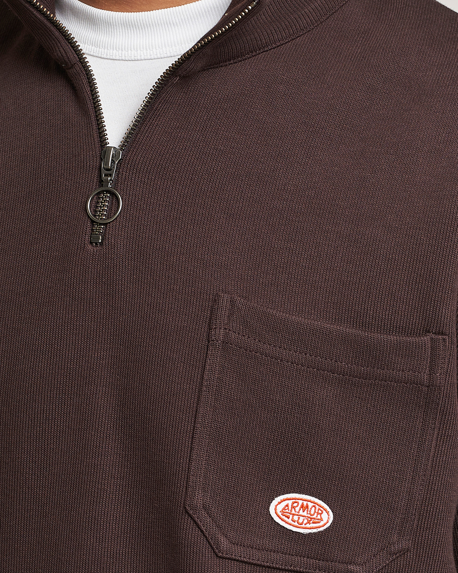 Mies | Puserot | Armor-lux | Camioneur Cotton Half Zip Brown