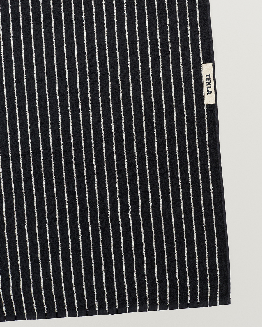 Herr | Tekla | Tekla | Organic Terry Hand Towel Black Stripe
