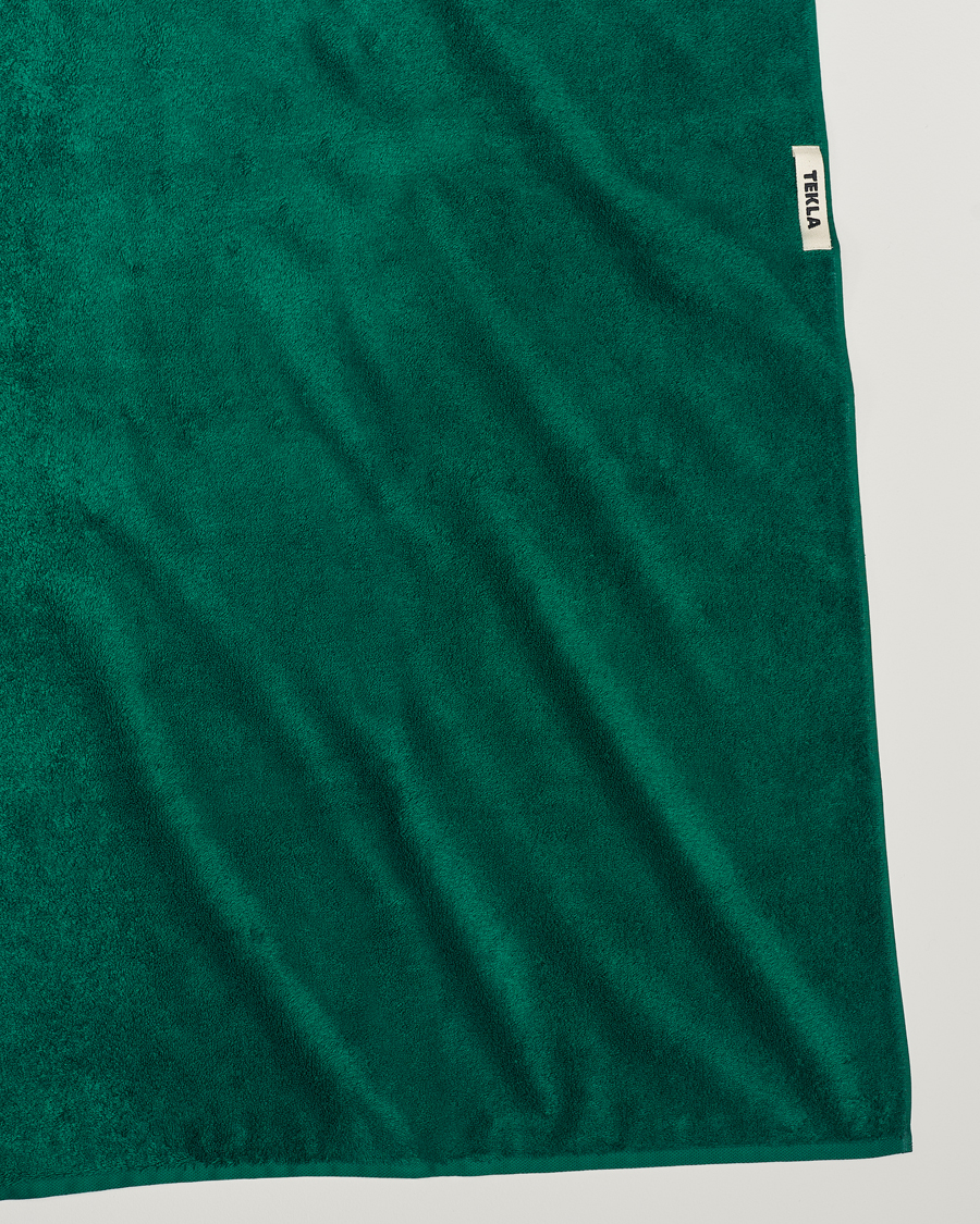 Mies | Pyyhkeet | Tekla | Organic Terry Bath Towel Teal Green