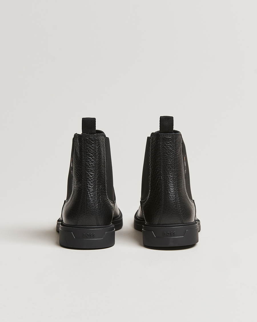 Mies | BOSS BLACK Calev Grained Leather Chelsea Boot Black | BOSS BLACK | Calev Grained Leather Chelsea Boot Black