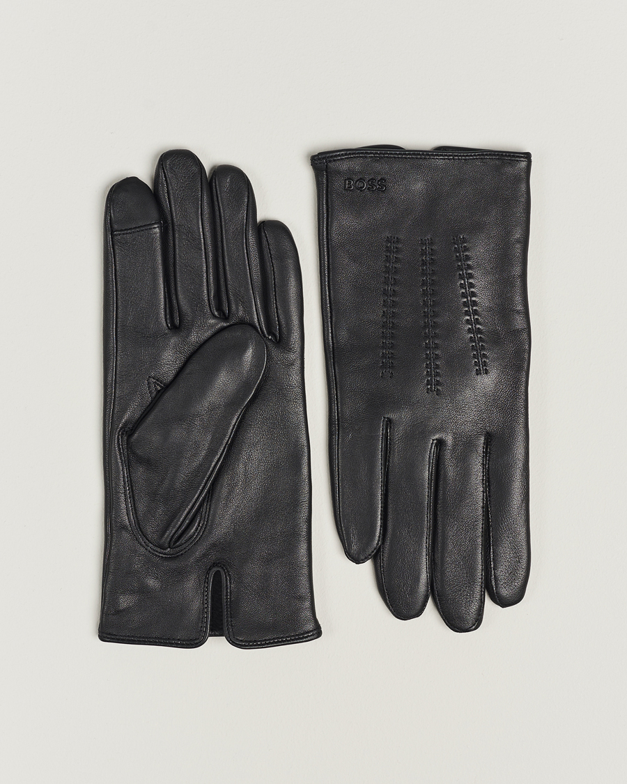 Mies | Käsineet | BOSS BLACK | Hainz Leather Gloves Black