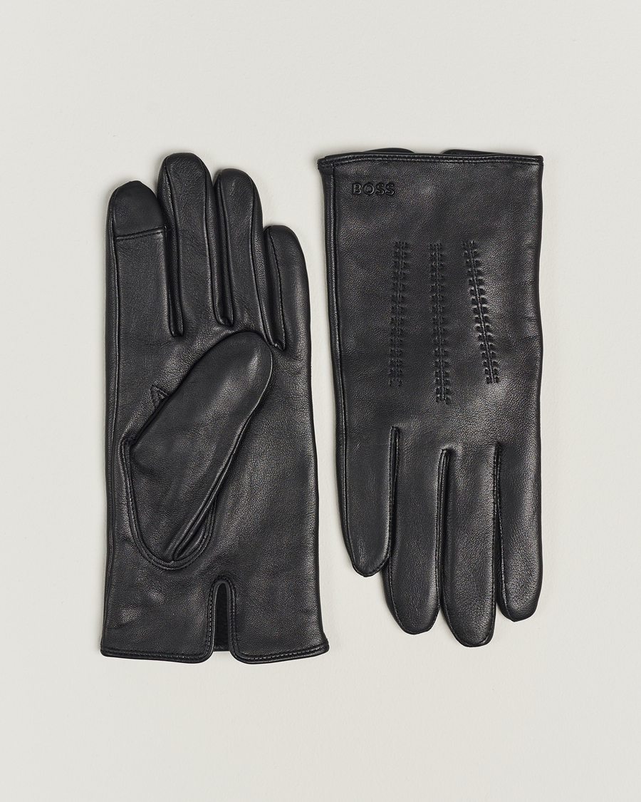 Mies | BOSS BLACK Hainz Leather Gloves Black | BOSS BLACK | Hainz Leather Gloves Black