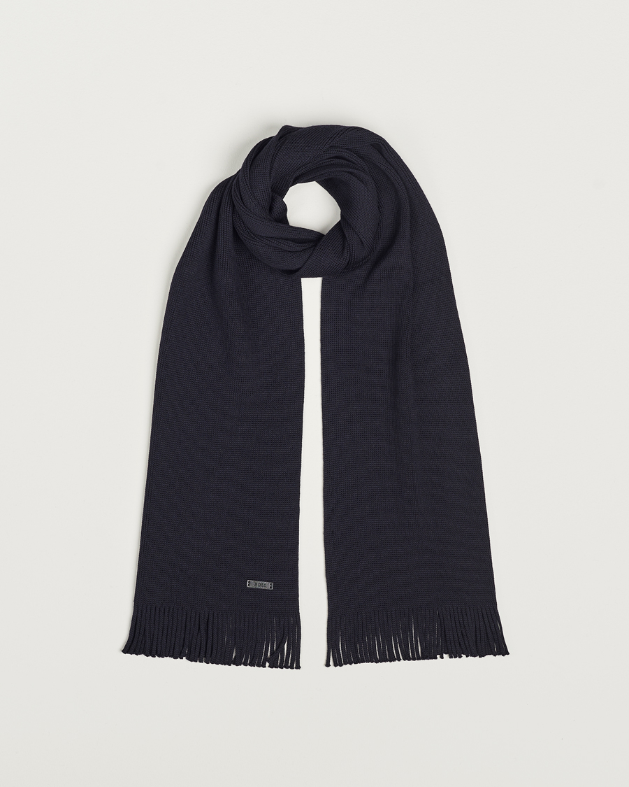 Mies | Kaulaliinat | BOSS BLACK | Albas Wool Scarf Dark Blue