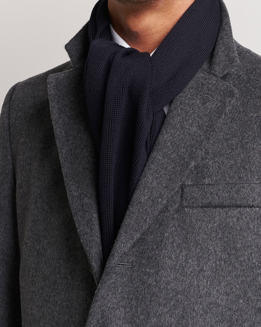 Mies | BOSS BLACK Albas Wool Scarf Dark Blue | BOSS BLACK | Albas Wool Scarf Dark Blue