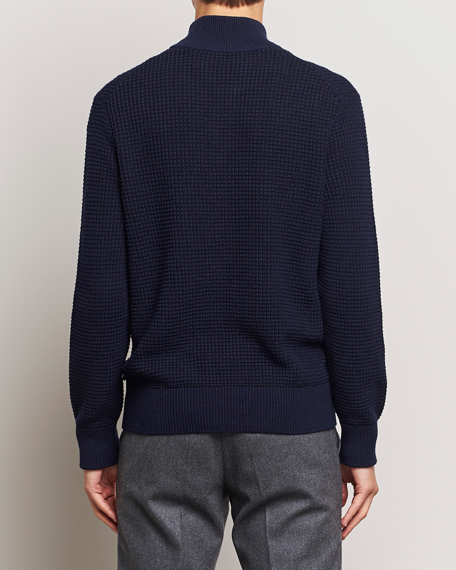 Mies | Puserot | BOSS BLACK | Mabeo Heavy Knitted Full Zip Dark Blue