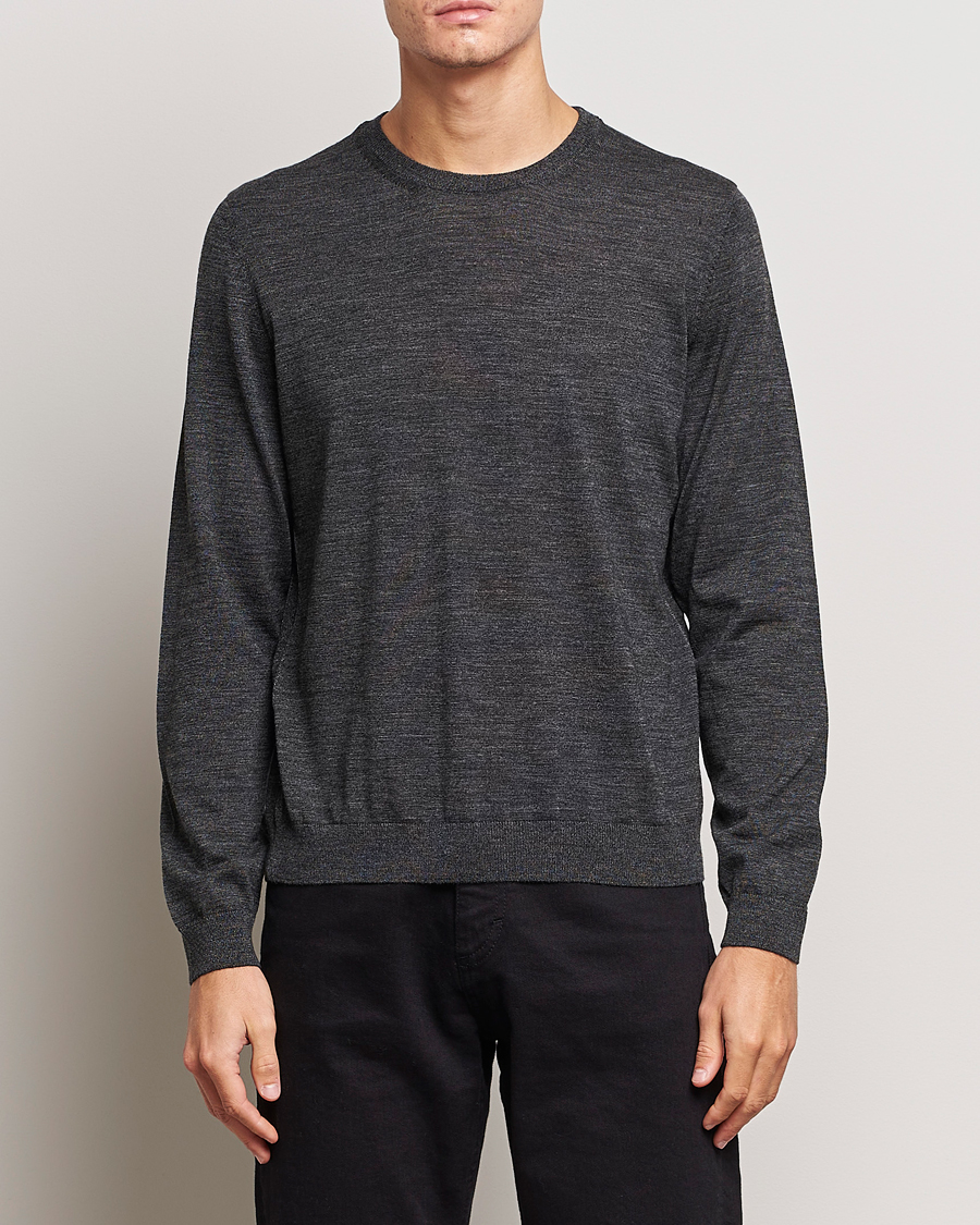Mies | Puserot | BOSS BLACK | Leno Knitted Sweater Black Melange