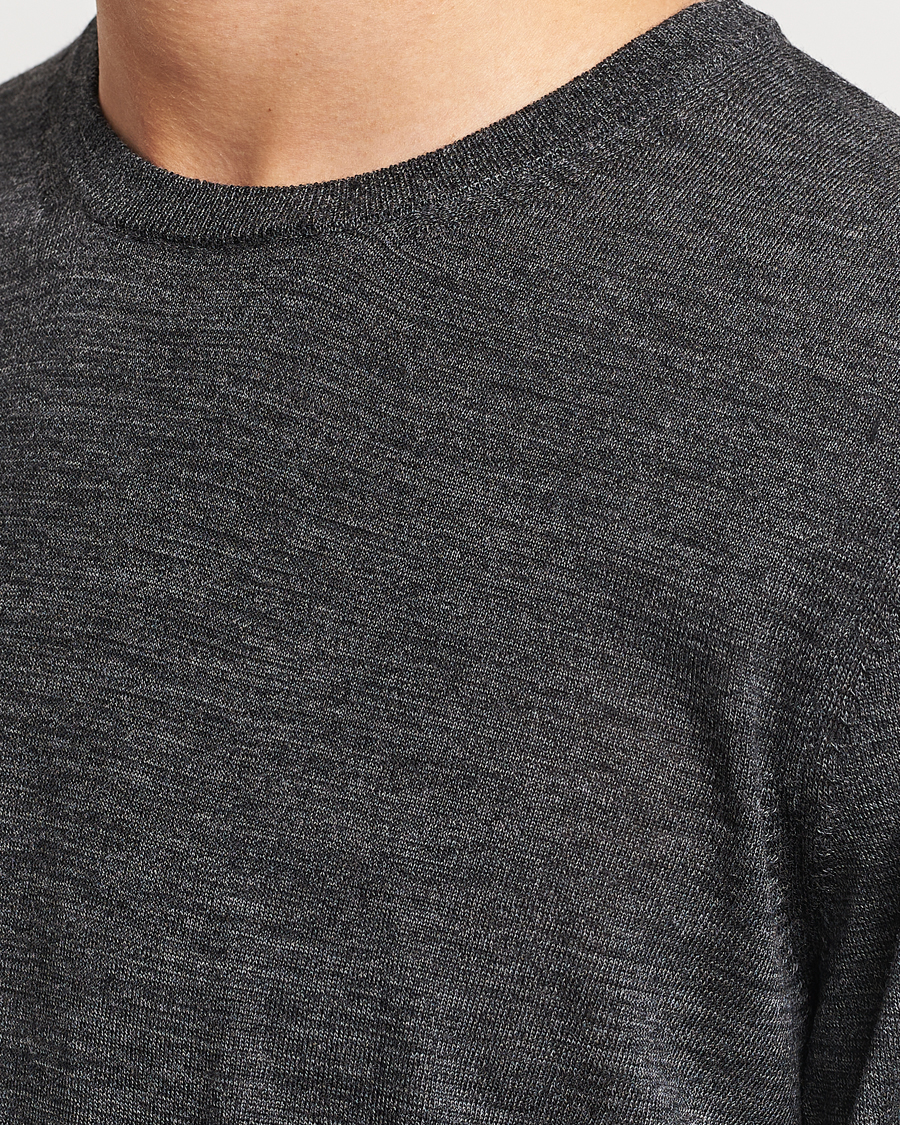 Mies | Puserot | BOSS BLACK | Leno Knitted Sweater Black Melange