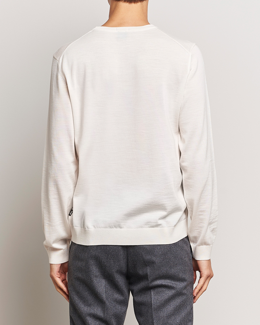 Mies | Puserot | BOSS BLACK | Leno Knitted Sweater Open White