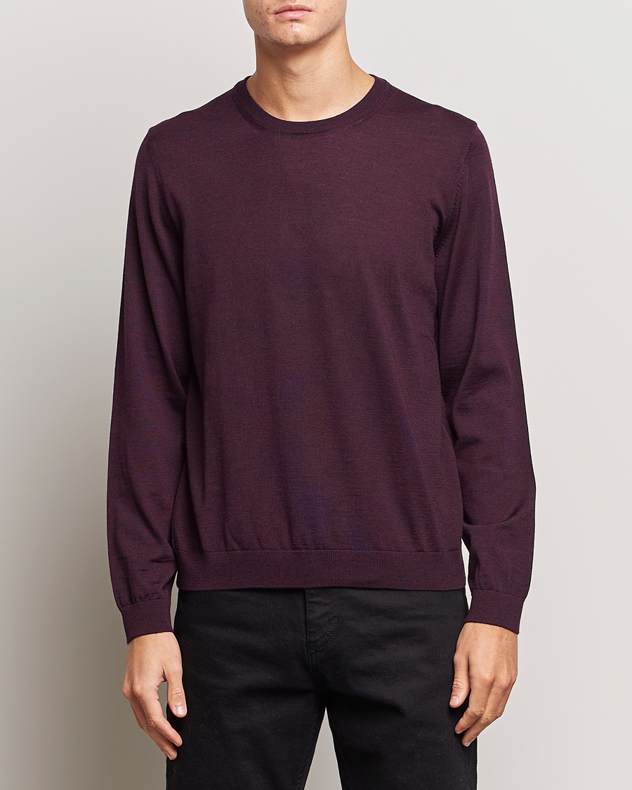 Mies | Puserot | BOSS BLACK | Leno Knitted Sweater Dark Red