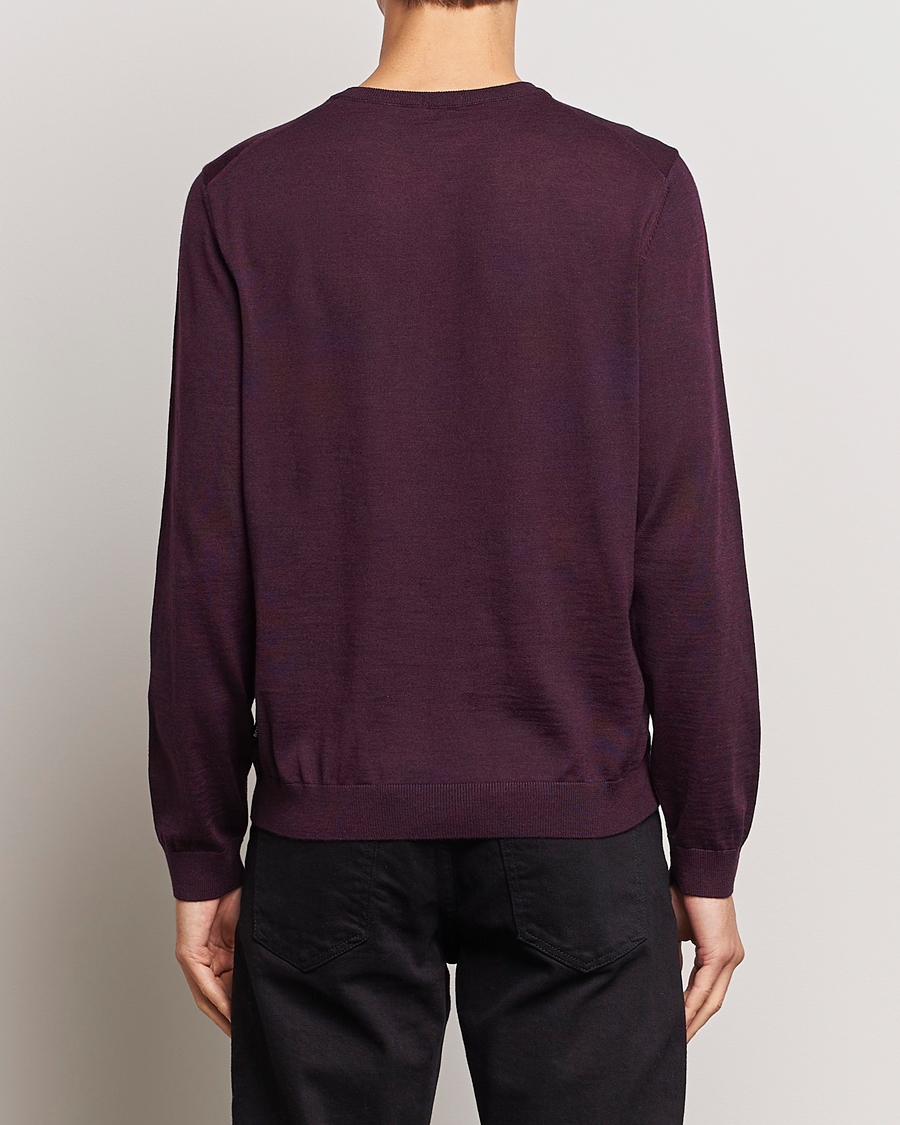 Mies | Puserot | BOSS BLACK | Leno Knitted Sweater Dark Red