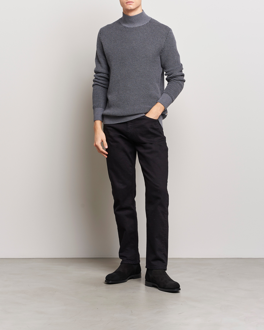 Mies | Puserot | BOSS BLACK | Maurelio Heavy Knitted Polo Medium Grey