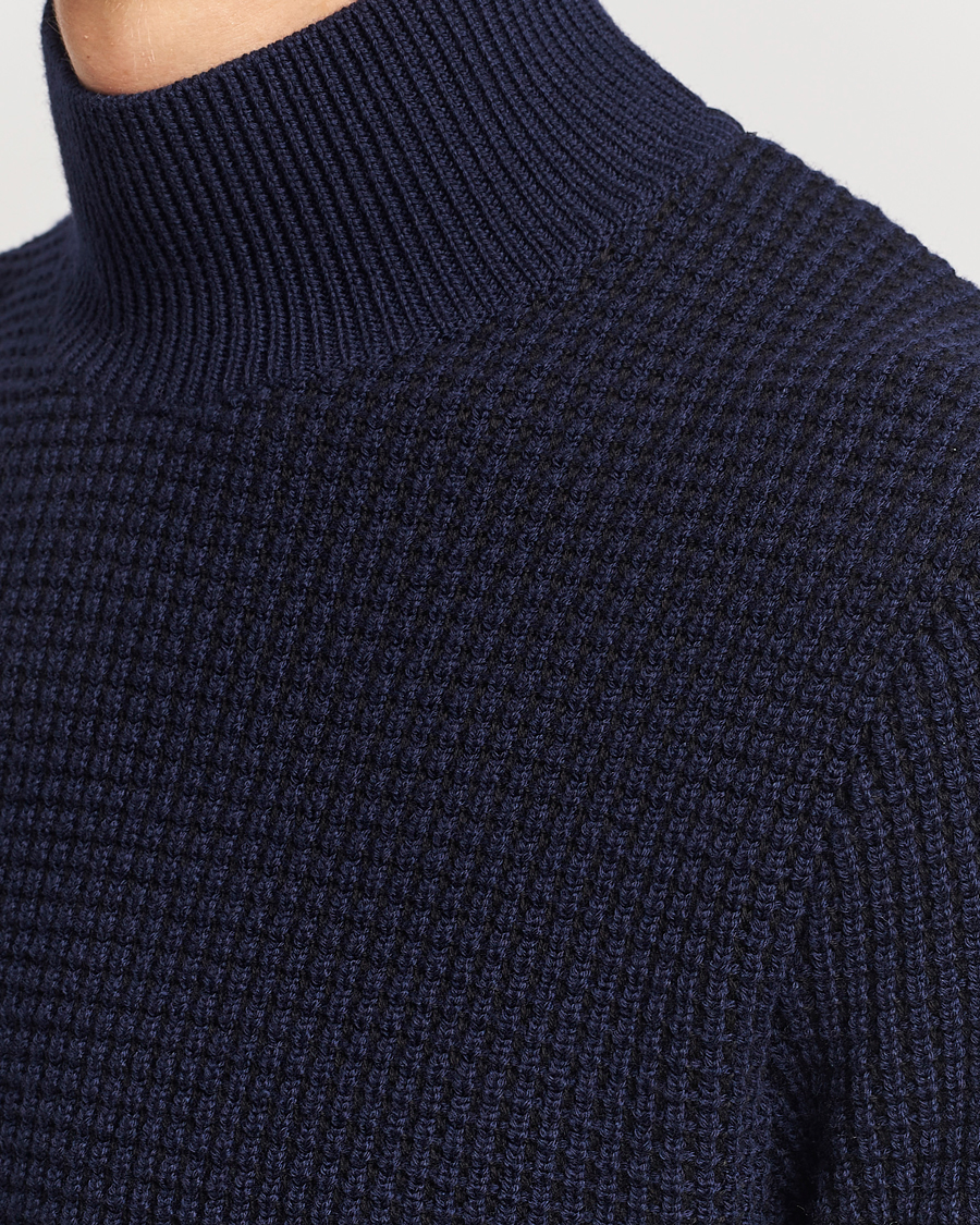 Mies | Puserot | BOSS BLACK | Maurelio Heavy Knitted Polo Dark Blue