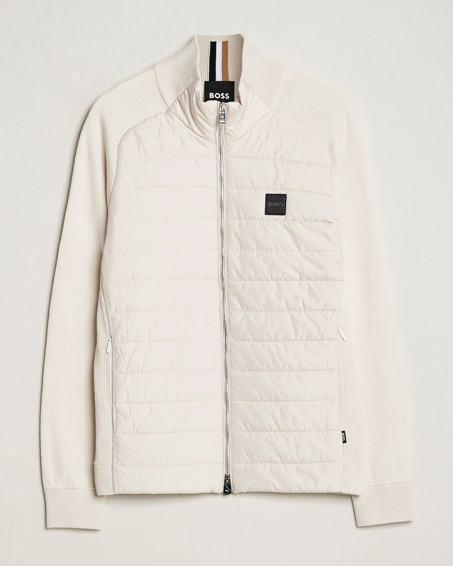 Mies | Puserot | BOSS BLACK | Medesimo Hybrid Full Zip Open White