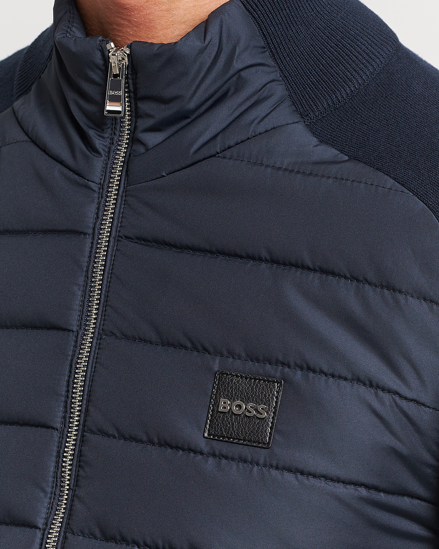 Mies | Puserot | BOSS BLACK | Medesimo Hybrid Full Zip Dark Blue