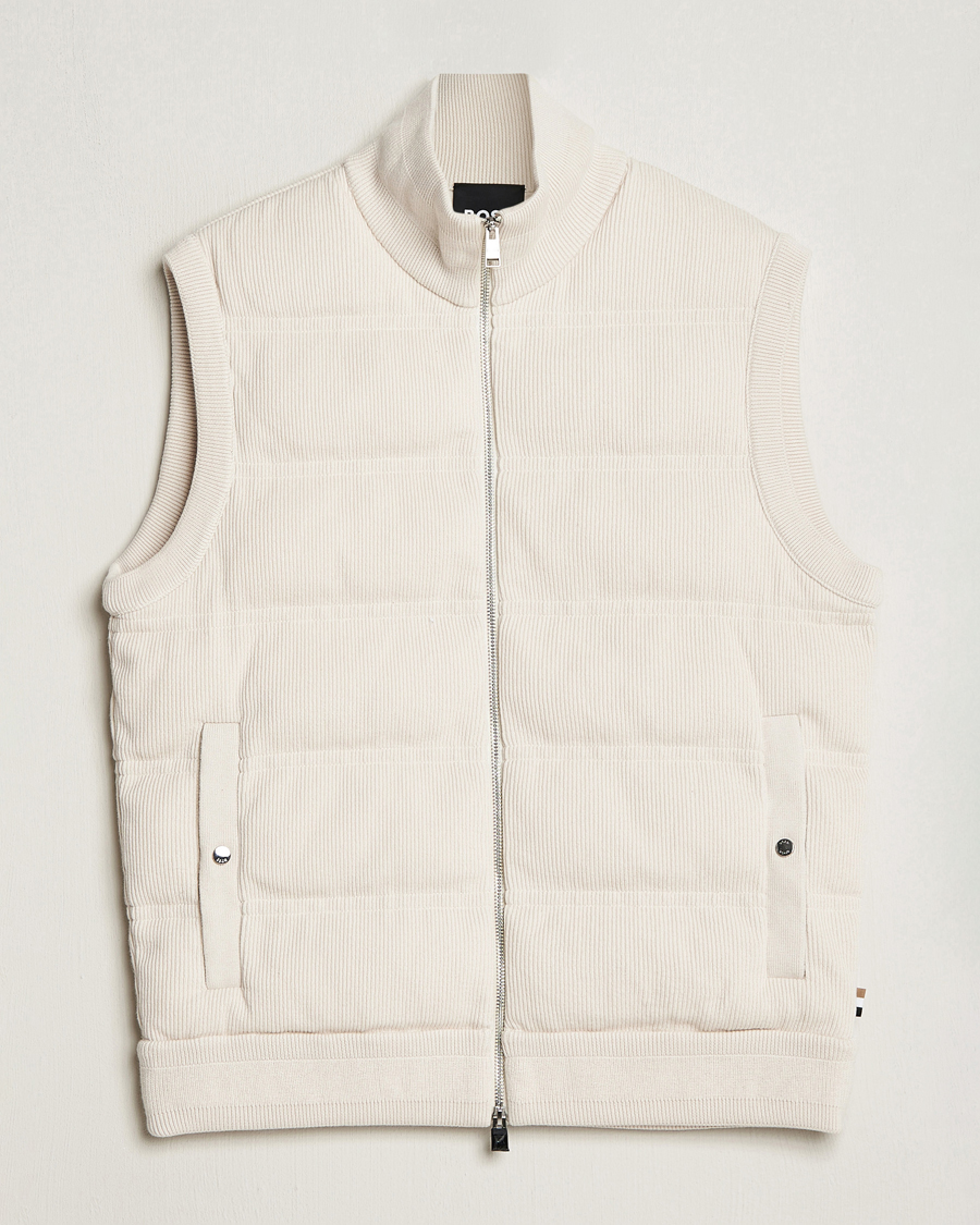 Mies | Takit | BOSS BLACK | Mandolino Corduroy Vest Open White