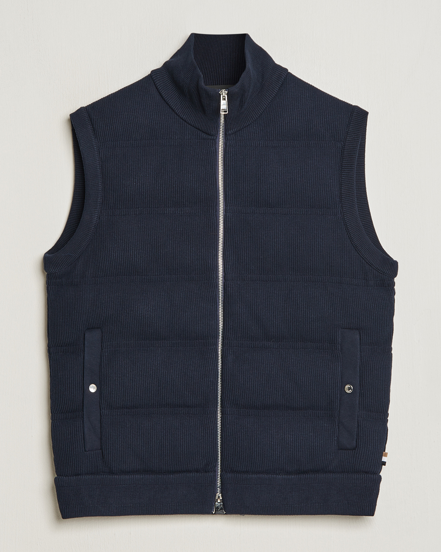 Mies | Takit | BOSS BLACK | Mandolino Corduroy Vest Dark Blue