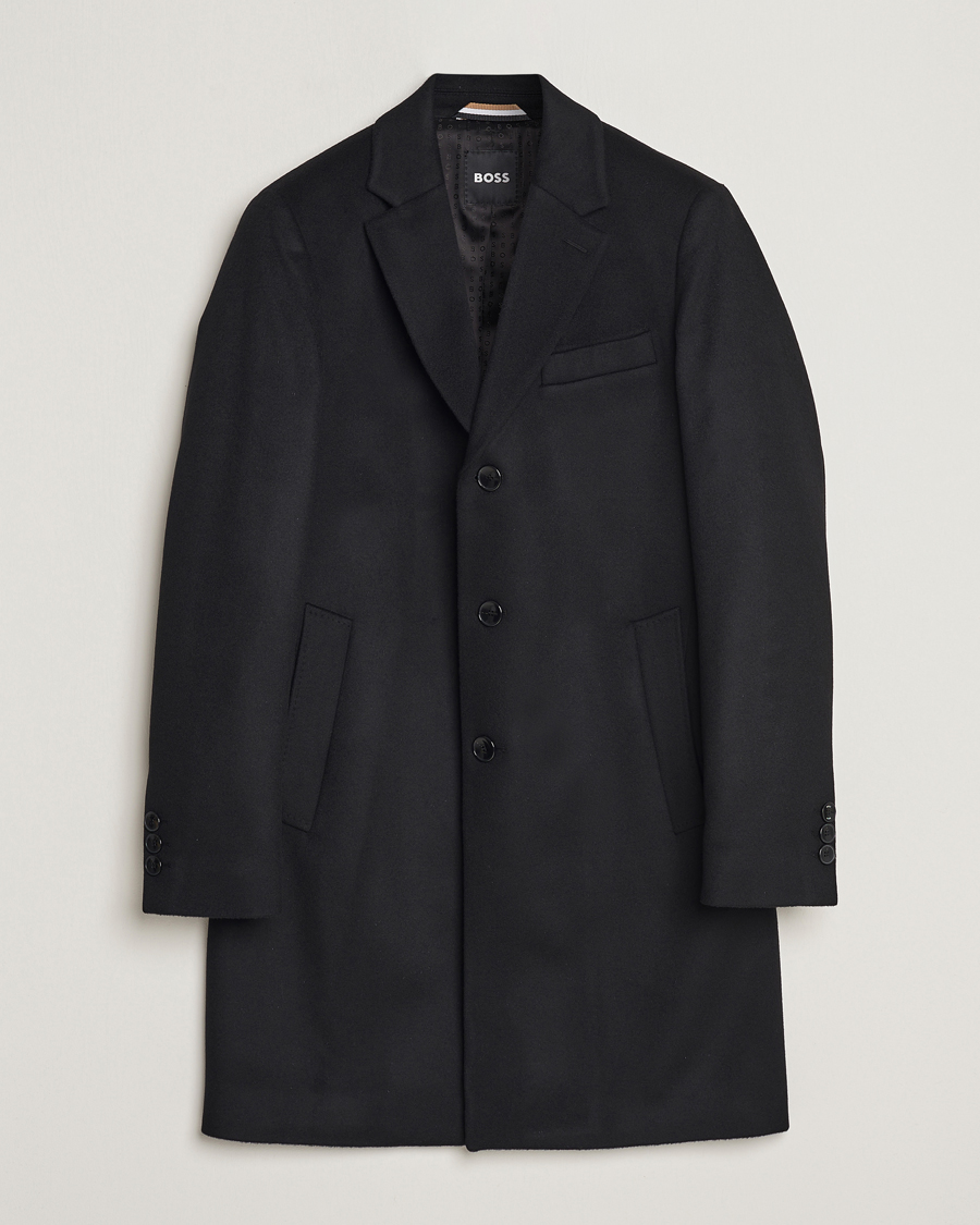 Mies | Päällystakit | BOSS BLACK | Hyde Wool/Cashmere Coat Black