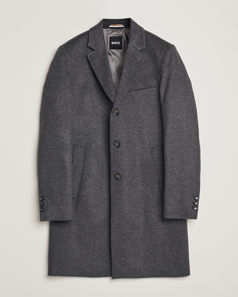 Mies | Päällystakit | BOSS BLACK | Hyde Wool/Cashmere Coat Medium Grey