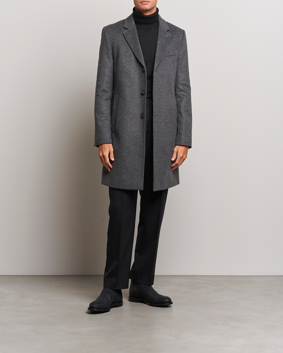 Mies | Takit | BOSS BLACK | Hyde Wool/Cashmere Coat Medium Grey