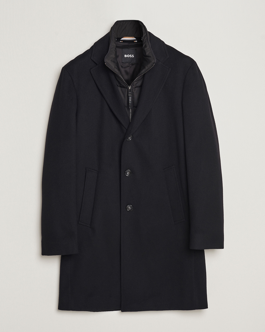 Mies | Päällystakit | BOSS BLACK | Hyde Wool Bib Coat Black