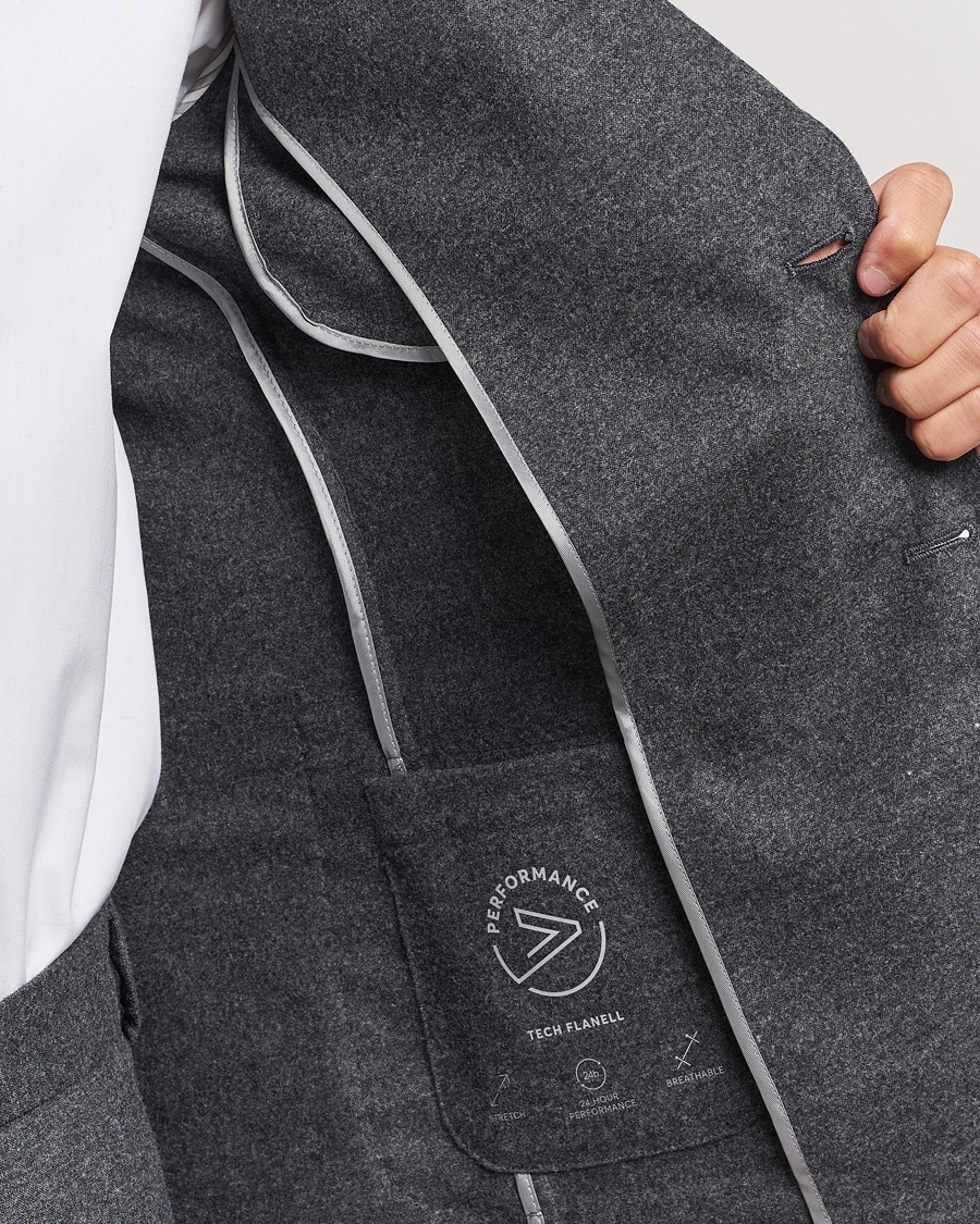Mies | Pikkutakit | BOSS BLACK | Hanry Tech Flannel Blazer Dark Grey