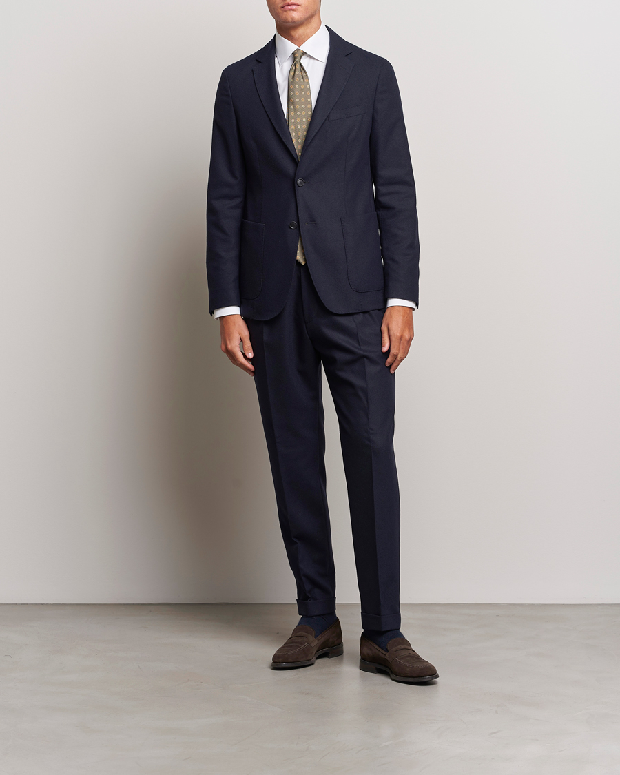 Mies | Pikkutakit | BOSS BLACK | Hanry Tech Flannel Blazer Dark Blue