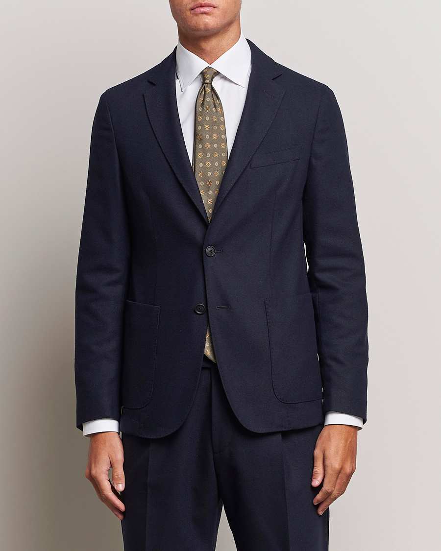 Mies | Pikkutakit | BOSS BLACK | Hanry Tech Flannel Blazer Dark Blue