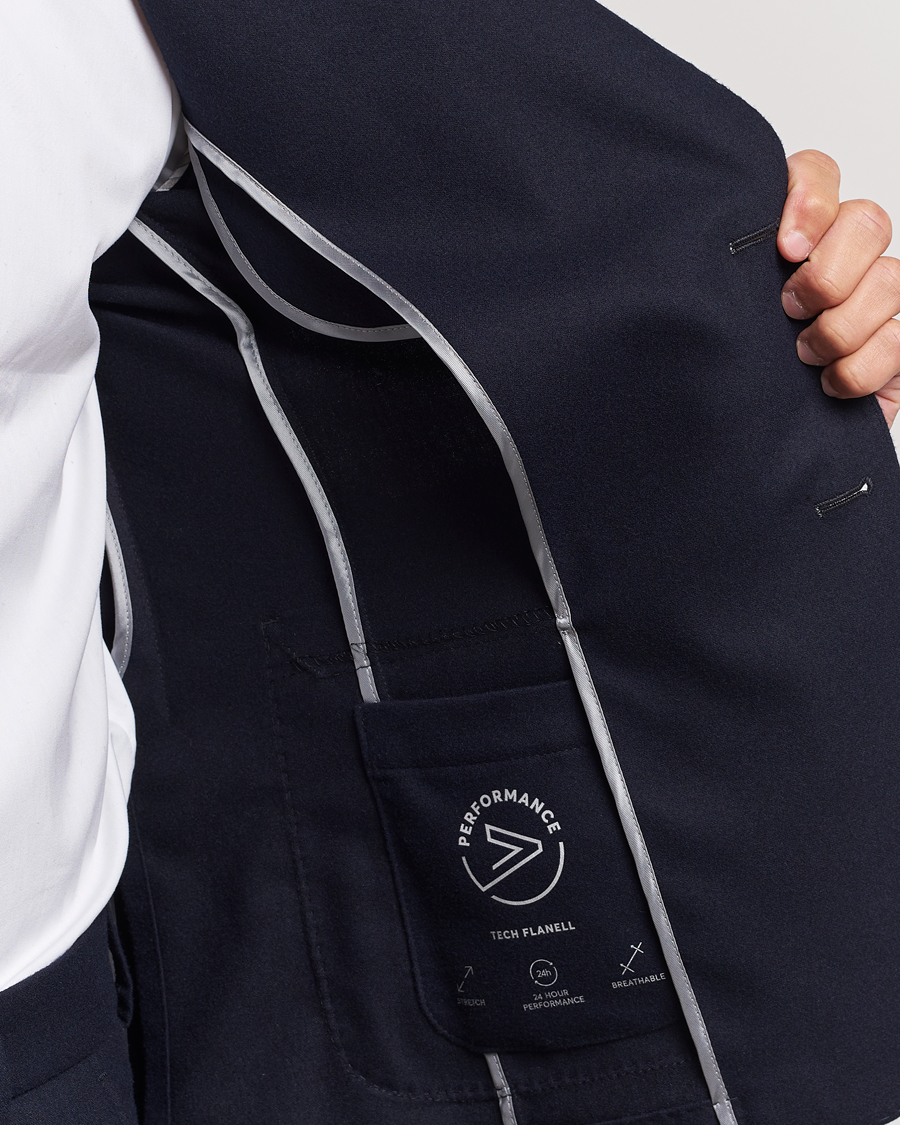 Mies | Pikkutakit | BOSS BLACK | Hanry Tech Flannel Blazer Dark Blue