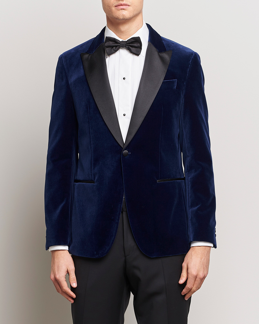 Mies | Pikkutakit | BOSS BLACK | Hutson Velvet Tuxedo Blazer Dark Blue