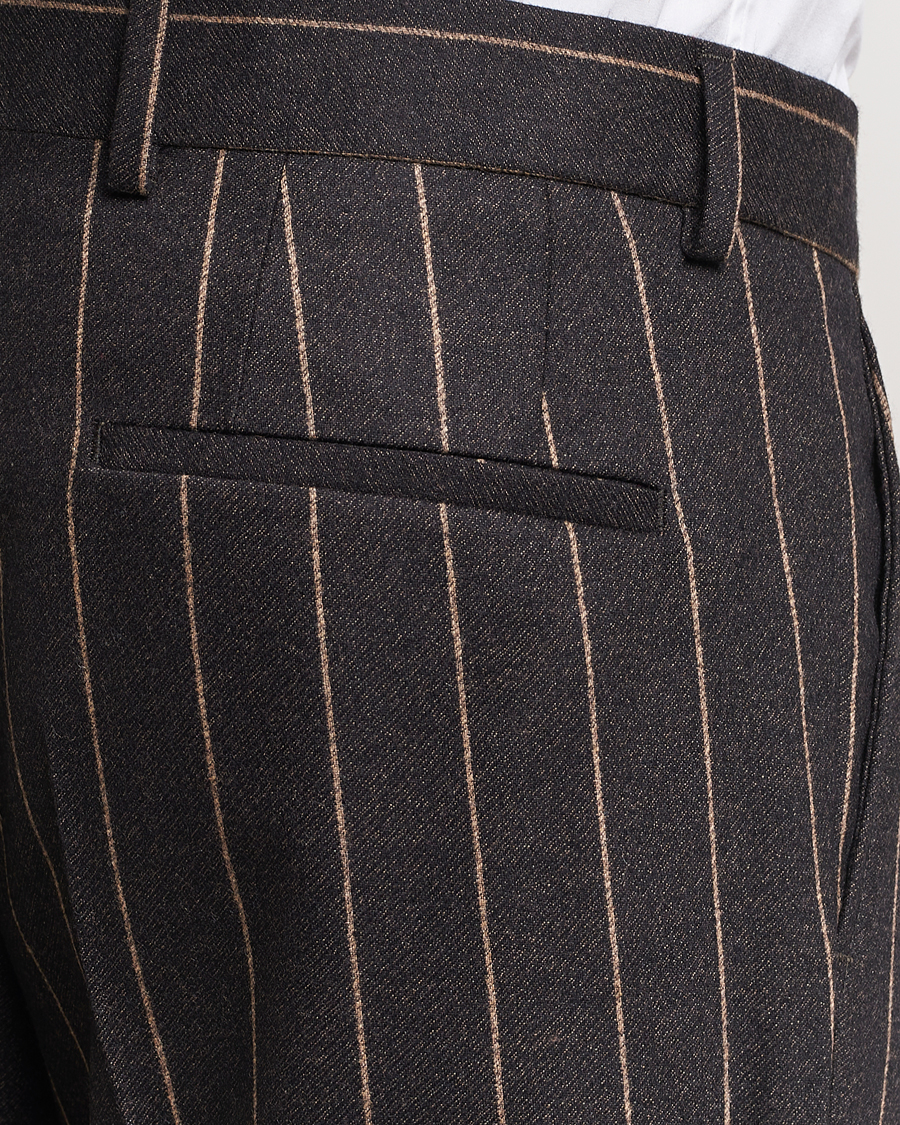 Mies | Puvut | BOSS BLACK | Huge Double Breasted Pinstripe Suit Dark Brown