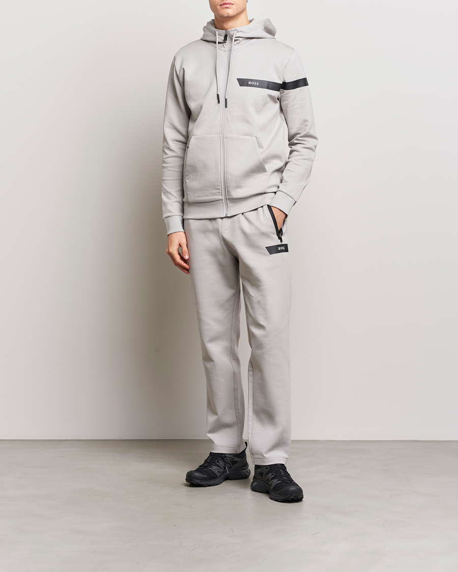 Mies | Puserot | BOSS GREEN | Saggy Full Zip Hoodie Open Grey