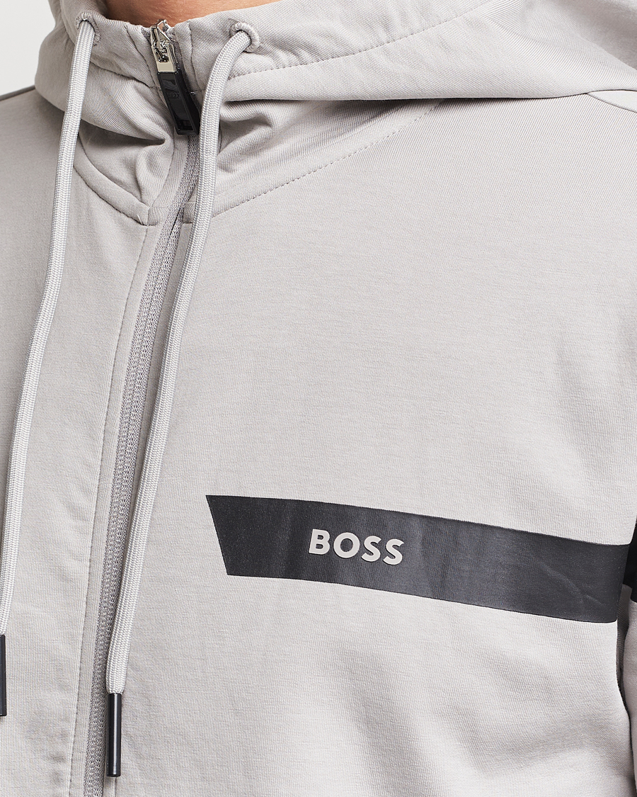 Mies | Puserot | BOSS GREEN | Saggy Full Zip Hoodie Open Grey